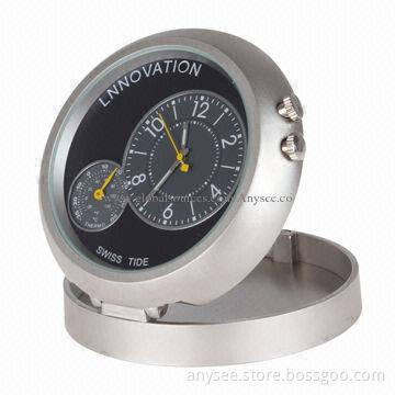 Table Clock Spy Camera/DVR with Motion Detection and Temperature Display